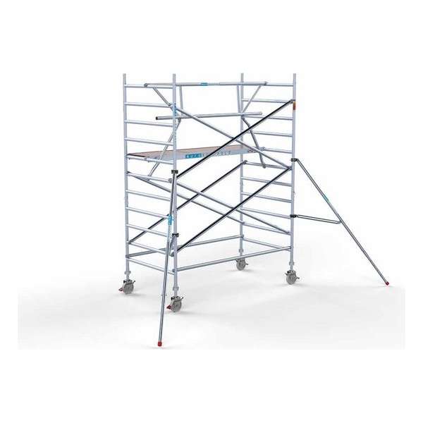 Rolsteiger Standaard 135x250 4,2m werkhoogte carbon vloer + enkele voorloopleuning Rolsteiger Standaard 135x250 4,2m werkhoogte carbon vloer + enkele voorloopleuning