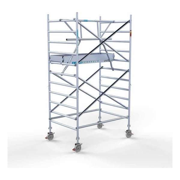 Rolsteiger Standaard 135x190 4,2m werkhoogte + enkele voorloopleuning Rolsteiger Standaard 135x190 4,2m werkhoogte + enkele voorloopleuning