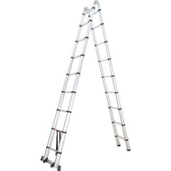 Diggers telescopische ladder, 5,6m , 2x9 treden