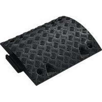 Middeldeel voor Tempo-Stopp-drempel, met verbindingsstuk, geel, pvc 420 x 500 x 50 mm Zwart