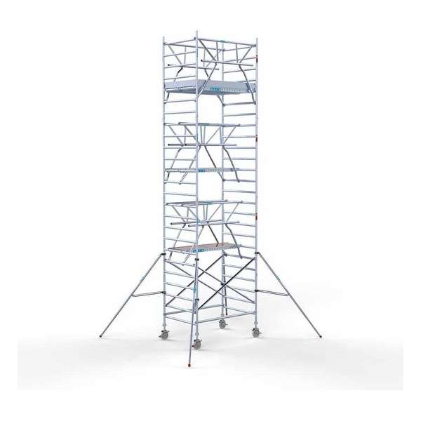 Rolsteiger Standaard 135x190 8,2m werkhoogte carbon vloer + dubbele voorloopleuning Rolsteiger Standaard 135x190 8,2m werkhoogte carbon vloer + dubbele voorloopleuning