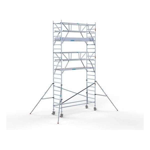 Rolsteiger Standaard 90x305 7,2m werkhoogte carbon vloer + dubbele voorloopleuning Rolsteiger Standaard 90x305 7,2m werkhoogte carbon vloer + dubbele voorloopleuning