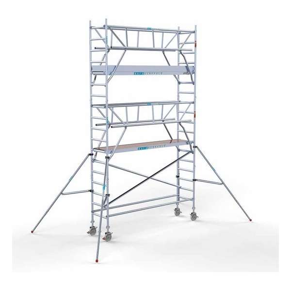 Rolsteiger Standaard 75x305 6,2m werkhoogte carbon vloer + dubbele voorloopleuning Rolsteiger Standaard 75x305 6,2m werkhoogte carbon vloer + dubbele voorloopleuning