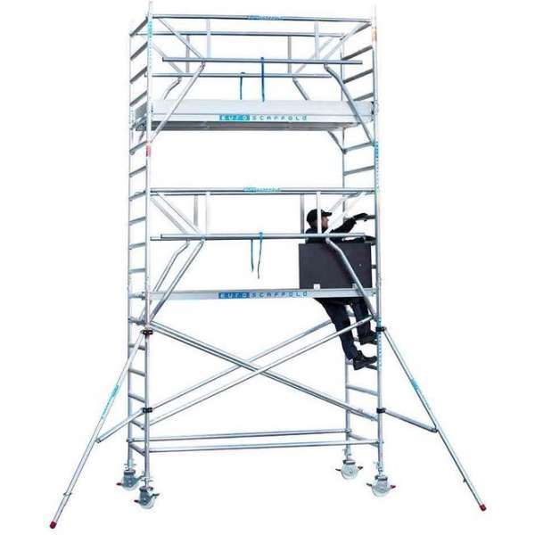 Rolsteiger Standaard 135x190 6,2m werkhoogte + dubbele voorloopleuning Rolsteiger Standaard 135x190 6,2m werkhoogte + dubbele voorloopleuning