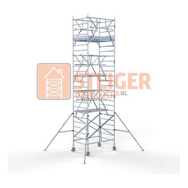 Rolsteiger Standaard 135x190 8,2m werkhoogte + dubbele voorloopleuning Rolsteiger Standaard 135x190 8,2m werkhoogte + dubbele voorloopleuning