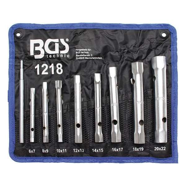 BGS pijpsleutelset - 8-delig - met handige roltas - hoogwaardig chrome vanadium staal - BGS1218 BGS pijpsleutelset - 8-delig - met handige roltas - hoogwaardig chrome vanadium staal - BGS1218