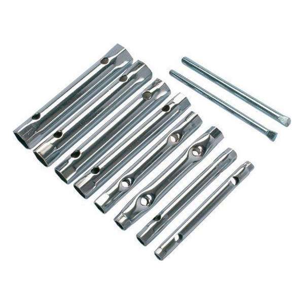 Pijpsleutelset met 2 Wringstaven - 6-22 mm - 10-delig Pijpsleutelset met 2 Wringstaven - 6-22 mm - 10-delig