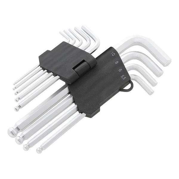 Inbussleutel Set 2mm - 10mm 9-Delig Zilver