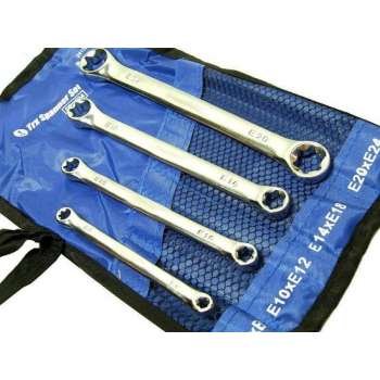 Torx ringsleutel set E6, E8, E10, E12, E14, E18, E20 en E24 chroom vanadium