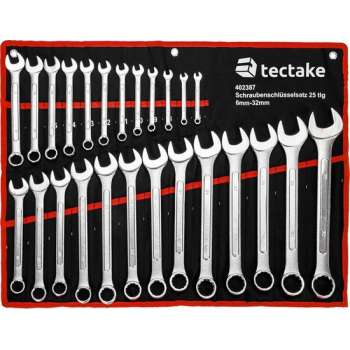 TecTake - 25 delige steeksleutel set ringsleutel set - rood - 402387