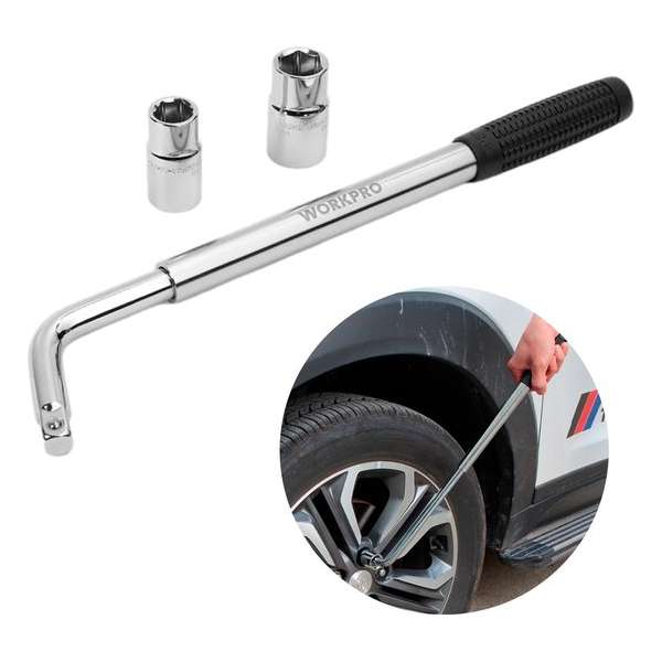 Wielsleutel voor Autobanden - Dopsleutel 1/2" - Momentsleutel Auto - Telescopisch tot 50cm - Incl. 17/19mm en 21/23mm doppen Wielsleutel voor Autobanden - Dopsleutel 1/2" - Momentsleutel Auto - Telescopisch tot 50cm - Incl. 17/19mm en 21/23mm doppen