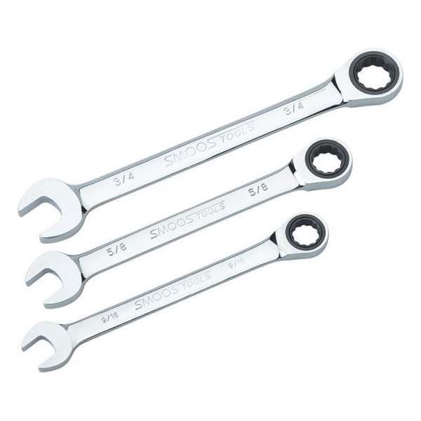 Smoos® Ringratelsleutelset met Engelse maatvoering 8-delig Smoos® Ringratelsleutelset met Engelse maatvoering 8-delig