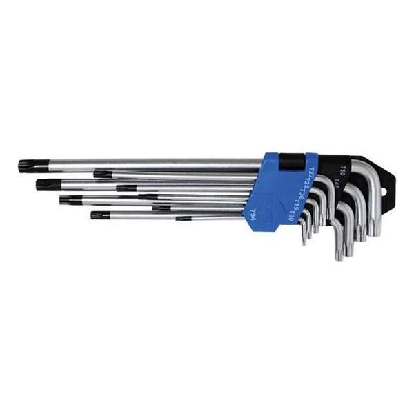 Torx (T-star) inbusset/ stiftsleutel set - inbussleutelset - met boring, 9 delig, BGS 794 Torx (T-star) inbusset/ stiftsleutel set - inbussleutelset - met boring, 9 delig, BGS 794
