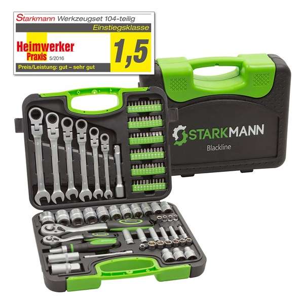 STARKMANN Premium Blackline Tools 104 delige Doppenset, bits, torx, inbus STARKMANN Premium Blackline Tools 104 delige Doppenset, bits, torx, inbus