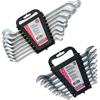 Steelwood Set Ringsleutels + Set Steeksleutels - 16 delig - Voordeelset