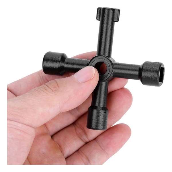 Universele 4 weg sleutel- Schakelkastsleutel- driehoek sleutel - Multitool- zwart Universele 4 weg sleutel- Schakelkastsleutel- driehoek sleutel - Multitool- zwart