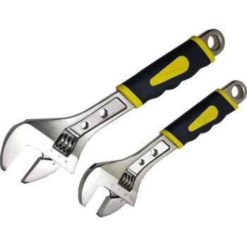 Set Baco sleutel moersleutel soft grip 10" 250mm & 12"/ 300mm gehard staal tot 35mm