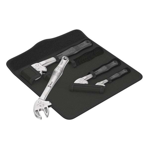 Wera 05020110001 6004 Joker 4-delige Zelfinstellende Steeksleutelset (XS, S, M & L) in etui - 7 - 19 mm Wera 05020110001 6004 Joker 4-delige Zelfinstellende Steeksleutelset (XS, S, M & L) in etui - 7 - 19 mm