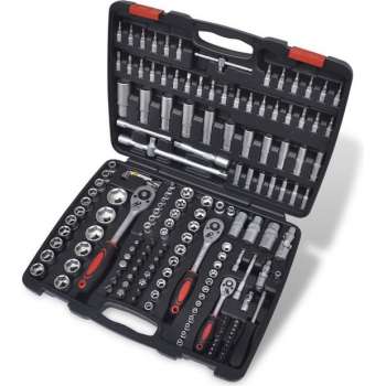 VidaXL Doppenset – Dopsleuteset - 1/4,  3/8 en 1/2 Inch - Ratel Met Snelspanner – 193 Delig