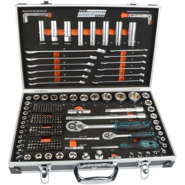 Brüder Mannesmann M98432 Dopsleutelset 232-delig Brüder Mannesmann M98432 Dopsleutelset 232-delig