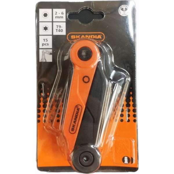 Skandia Inbussleutelset met Torx 15stuks Skandia Inbussleutelset met Torx 15stuks