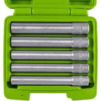 JBM 3/8" Doppenset zeskant/inbus extra lang | 8 - 14 mm | 5-delig