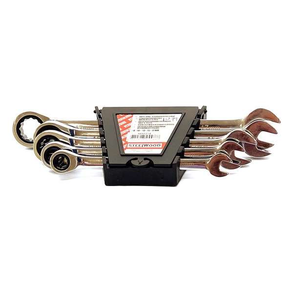 Steelwood Ringratel / steeksleutelset - 5-delig – 8, 10, 13, 15 en 17mm Steelwood Ringratel / steeksleutelset - 5-delig – 8, 10, 13, 15 en 17mm