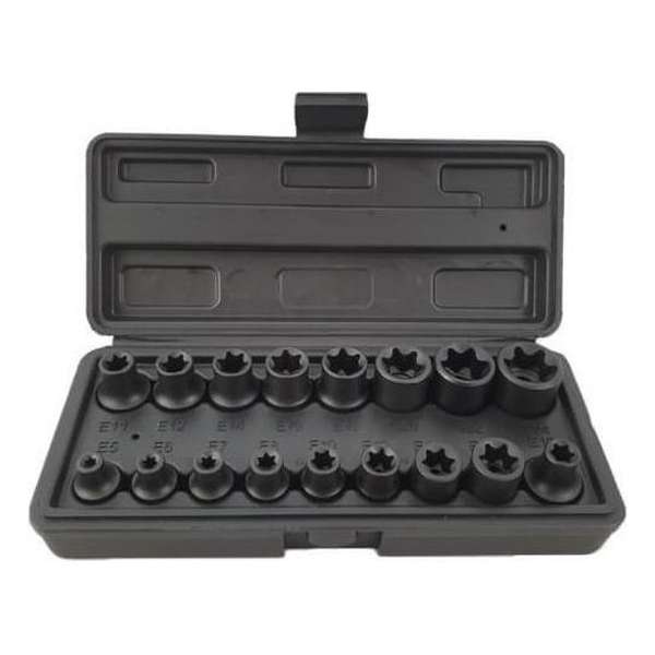 WEBER 3/8'' & 1/2'' Krachtdoppen set E-Torx WEBER 3/8'' & 1/2'' Krachtdoppen set E-Torx