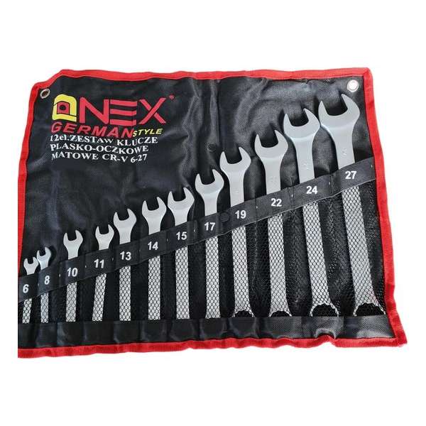 Onex Ring-Steeksleutelset Chroom Vanadium Staal - 12 delig - 6-27mm Onex Ring-Steeksleutelset Chroom Vanadium Staal - 12 delig - 6-27mm