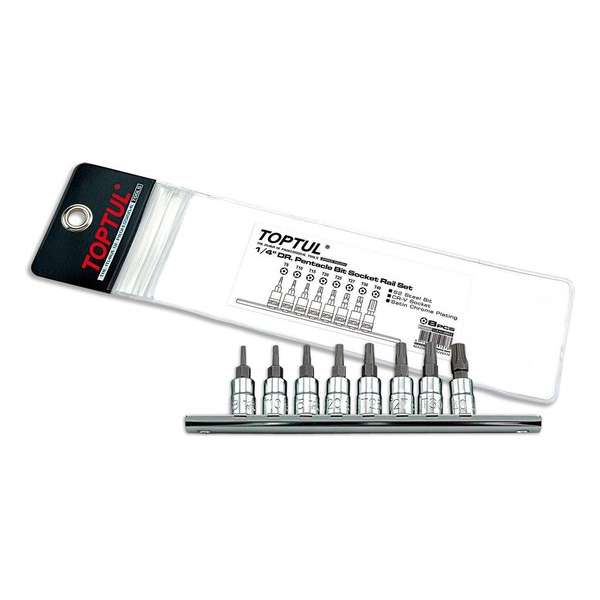 Rail 5-kant torx (Pentacle) met gat 1/4 aandrijving T8-T40 Rail 5-kant torx (Pentacle) met gat 1/4 aandrijving T8-T40