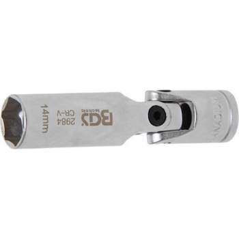 BGS - Speciale - Bougiedop 14 mm kniegewricht 3/8" - Zeskant - voor moeilijk bereikbare plekken -  BGS2984