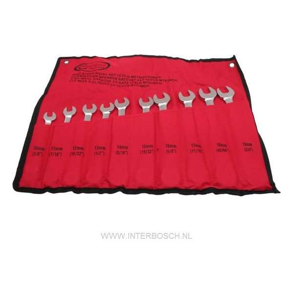 Ring steek ratel 10 delige set metrisch/inch Ring steek ratel 10 delige set metrisch/inch