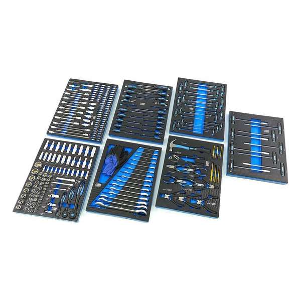 262 Delige Premium Gereedschapsvulling voor Gereedschapswagen - BLAUW 262 Delige Premium Gereedschapsvulling voor Gereedschapswagen - BLAUW