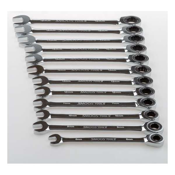 Smoos® 39-delige ringratelset, kniesleutelset, inbus en torx Smoos Softmodule -zilver Smoos® 39-delige ringratelset, kniesleutelset, inbus en torx Smoos Softmodule -zilver
