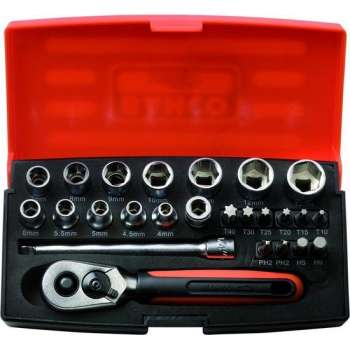 Bahco SBSL25 25 delige doppenset in koffer - 1/4"