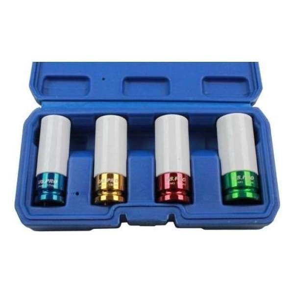 Krachtdoppenset 1/2" met teflonbescherming 4-delig Krachtdoppenset 1/2" met teflonbescherming 4-delig