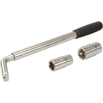 Silverline Telescopische Wielmoersleutel - 380 t/m 500 mm. met Dop 17, 19, 21 en 23 mm.