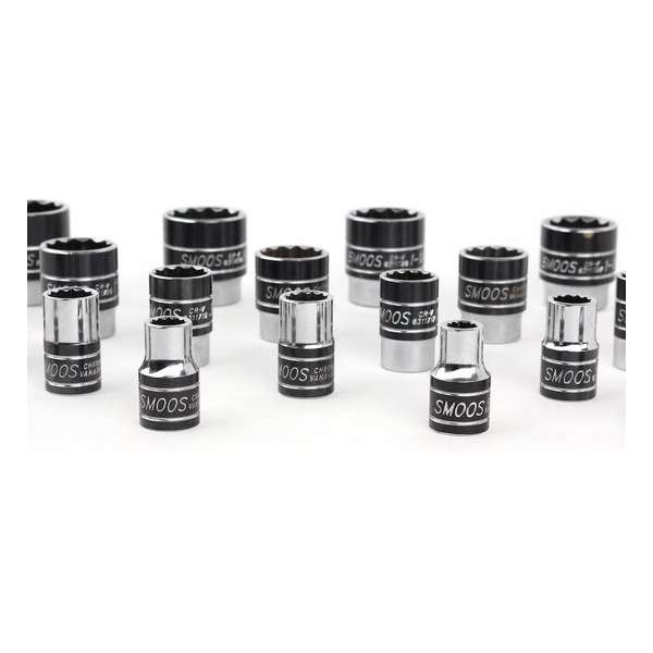 Smoos® 24-delige 12-kants doppenset met 1/2 opname Smoos® 24-delige 12-kants doppenset met 1/2 opname