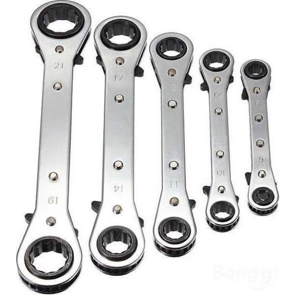 Topgear Ring Ratelsleutel 6 t/m 21 mm. Metrisch (5 delig) Topgear Ring Ratelsleutel 6 t/m 21 mm. Metrisch (5 delig)