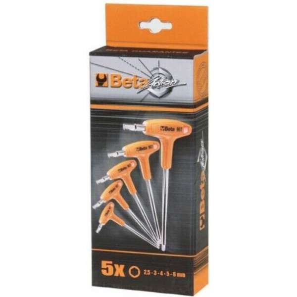 Haakse zeskant stiftsleutelset Beta Tools 96T/S5P (5 delig) Haakse zeskant stiftsleutelset Beta Tools 96T/S5P (5 delig)