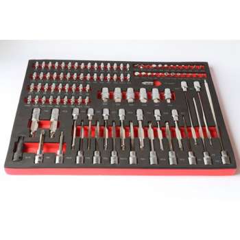 inbus en torx doppenset in Foam inlay voor Gereedschapswagens 101-Delig