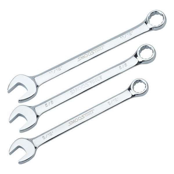 Smoos® Ring-steeksleutelset met Engelse maatvoering 1/4'', 5/16'', 3/8'' Smoos® Ring-steeksleutelset met Engelse maatvoering 1/4'', 5/16'', 3/8''