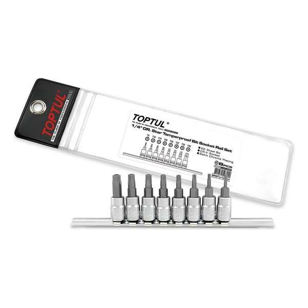 Rail torx met gat 1/4 aandrijving T8-T40 Rail torx met gat 1/4 aandrijving T8-T40