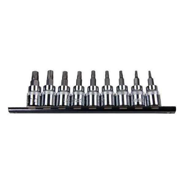 Torx doppenset met boring 3/8" 9-delig Torx doppenset met boring 3/8" 9-delig