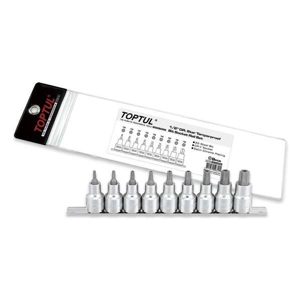 Rail torx met gat 1/2 aandrijving T20-T60 Rail torx met gat 1/2 aandrijving T20-T60