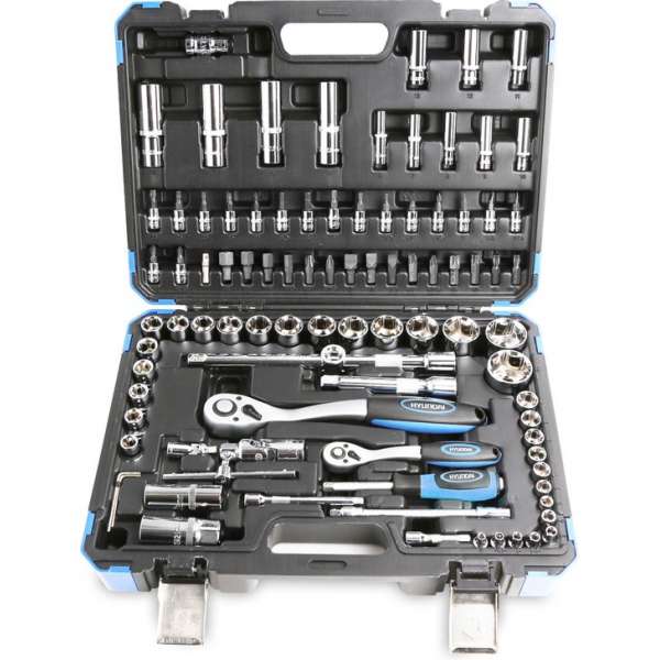 Hyundai 94-delige set doppen 1/2'' / 1/4'' ' CrV - dopsleutels / doppenset  in stijlvolle opbergkoffer