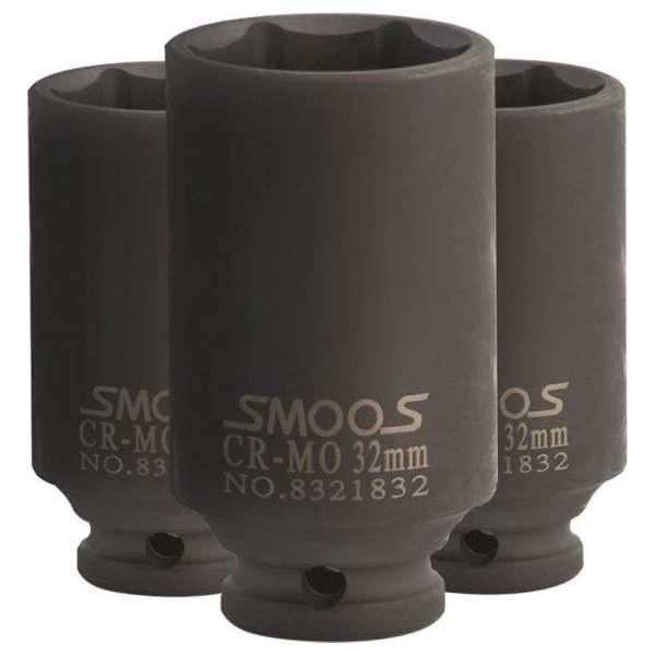 Smoos® Diepe krachtdop 8 mm 1/2 opname 3 stuks Smoos® Diepe krachtdop 8 mm 1/2 opname 3 stuks