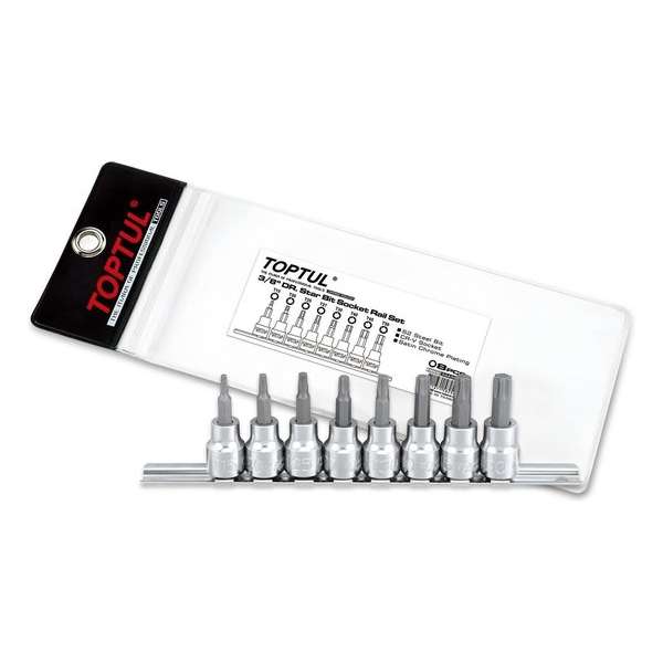 Rail torx 3/8 aandrijving T15--T50 Rail torx 3/8 aandrijving T15--T50