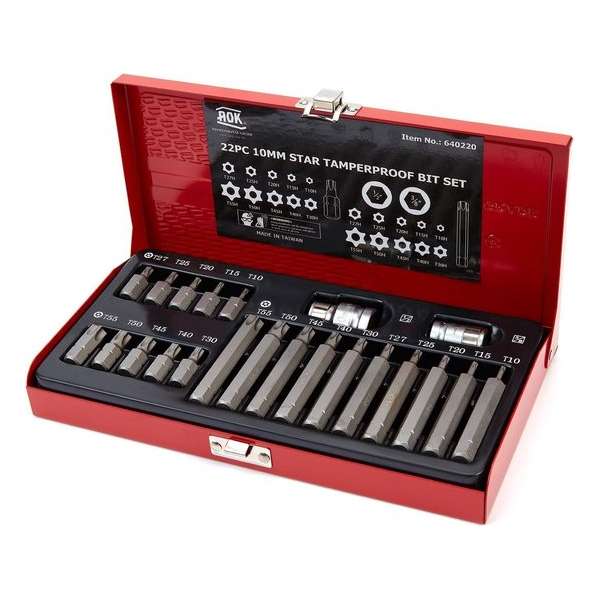 AOK 22 Delige Slagvaste Professionele Torx Bitset AOK 22 Delige Slagvaste Professionele Torx Bitset
