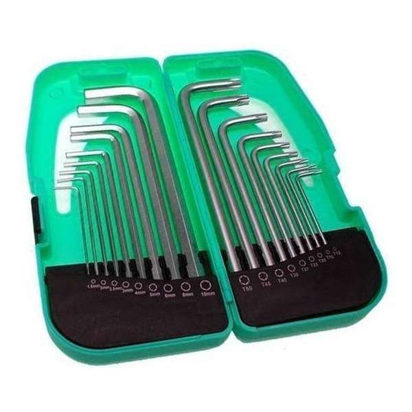 Set lange inbus en torx sleutels Set lange inbus en torx sleutels